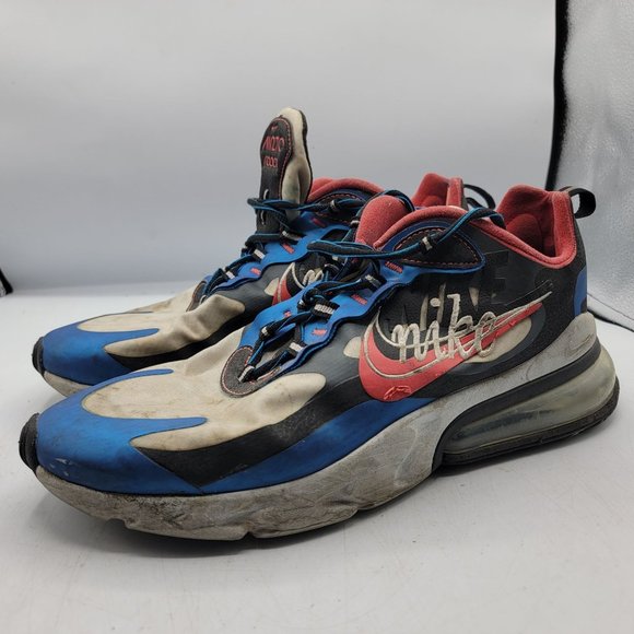 Nike Air Max 270 React Mens 10.5 White Blue Time Capsule Edition Shoes CT1616400 - Picture 4 of 13